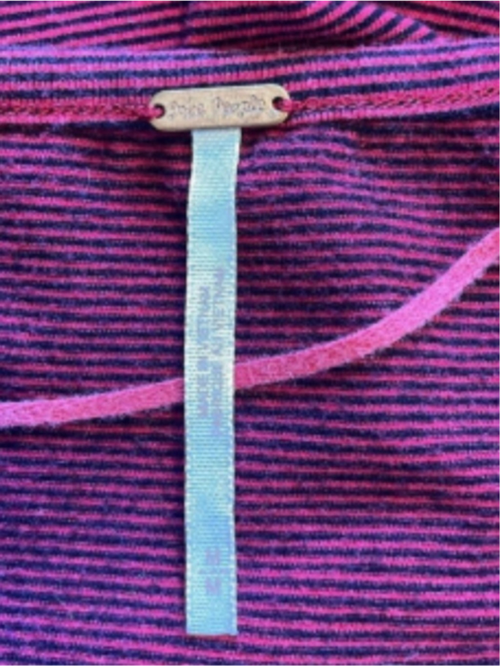 Free People Penelope Puff Sleeve Red Black Stripe Long Sleeve Top Size M Casual - Picture 4 of 5